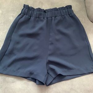 Zara Navy High Waisted Shorts